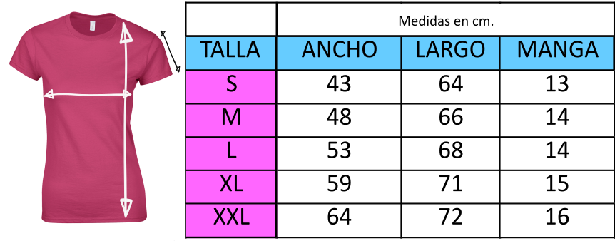 tallaje camiseta personalizada