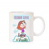 Taza estado civil libre como el viento