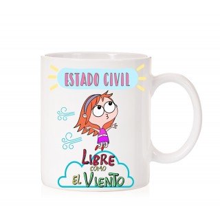 Taza estado civil libre como el viento