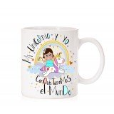 Taza Mi unicornio y yo conquistaremos el mundo
