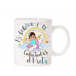 Taza Mi unicornio y yo conquistaremos el mundo