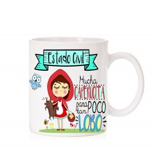Taza Estado Civil Mucha Caperucita para tan poco lobo