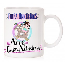 Taza Fuera unicornios arre cabra voladora