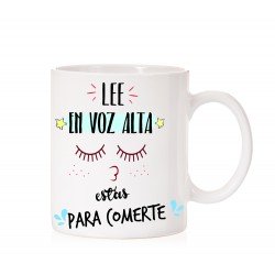 Taza Lee en voz alta estás para comerte