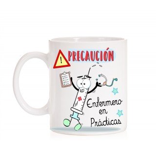 Taza Precaución Enfermero en prácticas