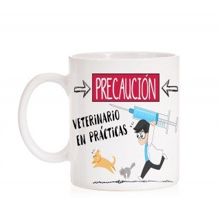 Taza Precaución Veterinario en prácticas