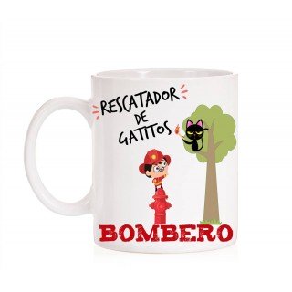 Taza Bombero rescatador de gatitos