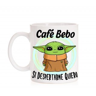 Taza Cafe bebo si despertarme quiero