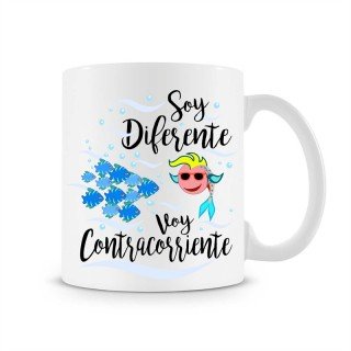 Taza Soy Diferente voy contracorriente