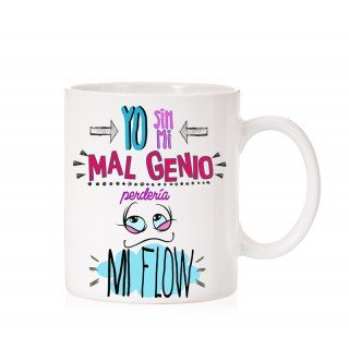 Taza Yo sin mi mal genio perdería mi flow