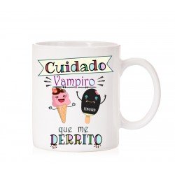 Taza cuidado vampiro que me derrito