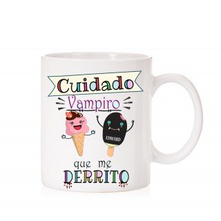 Taza cuidado vampiro que me derrito
