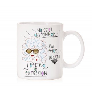 Taza no estoy despeinada mis pelos tienen libertad de movimiento