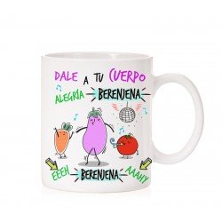 Taza Dale a tu cuerpo alegría berenjena