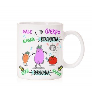Taza Dale a tu cuerpo alegría berenjena