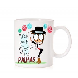 Taza Ven que te toque las palmas