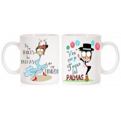 Tazas No me toques las palmas y Ven que te toque las palmas